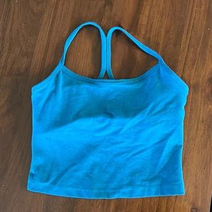 Teal Spacedye Slim Racerback Cropped Tank - Beyond Yoga